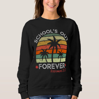Retro Sunset Leraar Pensioen Zomer  School is  Trui