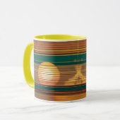 Retro Sunset Lines Aesthetic Combo Coffee Mug (Devant gauche)