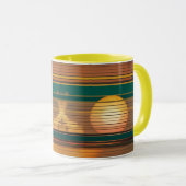 Retro Sunset Lines Aesthetic Combo Coffee Mug (Devant droit)