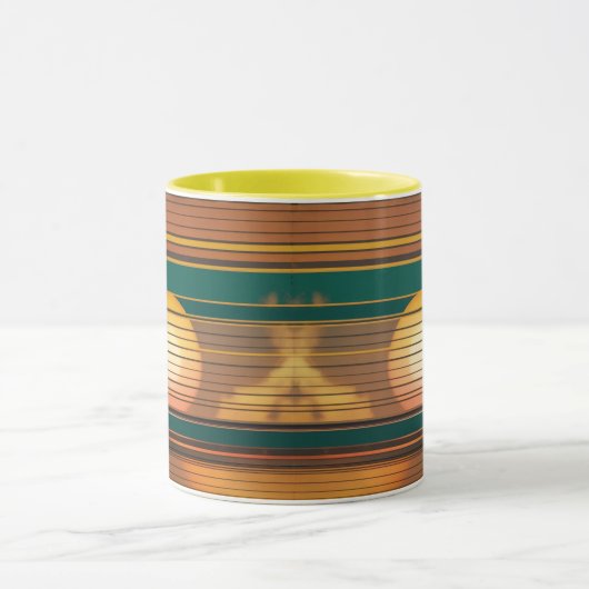 Retro Sunset Lines Aesthetic Combo Coffee Mug Mok (Midden)