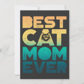 Retro Sunset Moederdag Best Cat Mam Ever Feestdagenkaart (Voorkant)