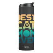 Retro Sunset Moederdag Best Cat Mam Ever Thermosbeker (Gedraaid links)