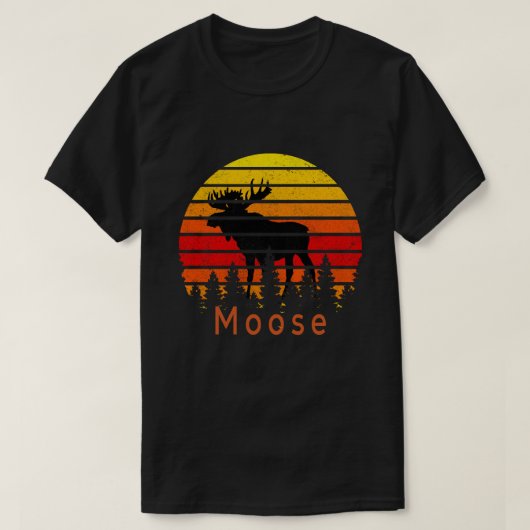 Retro Sunset Moose T-shirt (Design voorkant)