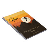 Retro Sunset Mountain Avontuur Klimmen Dank u Notitieboek (Rechterzijde)