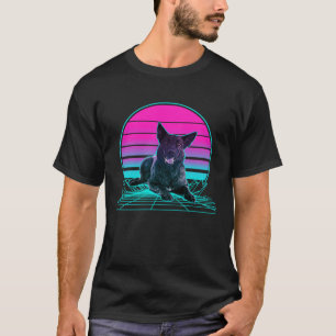 Retro Sunset Nederlandse Herder T-shirt