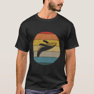 Retro Sunset Ocean Bbereikend Humpback Whal T-shirt