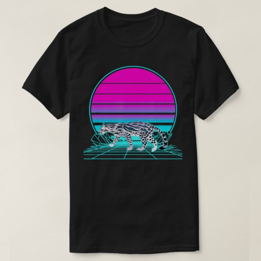 Retro Sunset Ocelot T-shirt (Design voorkant)