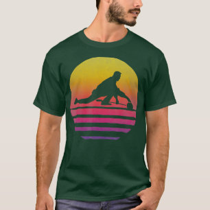 Retro Sunset Old School Curling Sport T-shirt