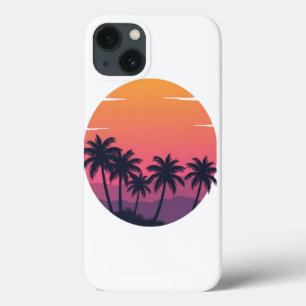 Retro Sunset Palm Trees iPhone 13 Hoesje
