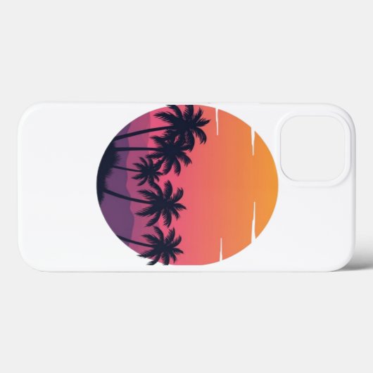 Retro Sunset Palm Trees Case-Mate iPhone Case (Achterkant (horizontaal))