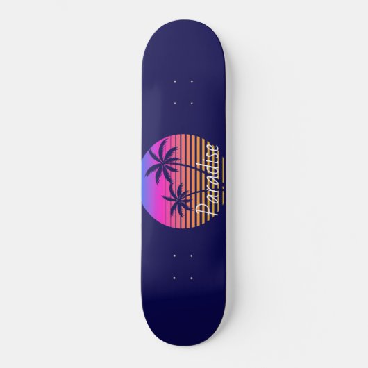 Retro sunset Paradise Skateboard (Voorkant)