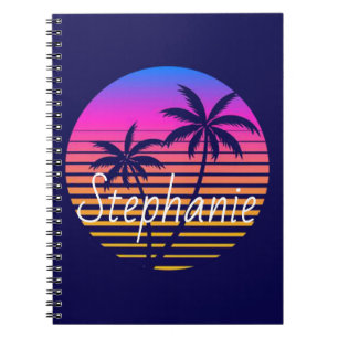 Retro sunset Personated Notitieboek