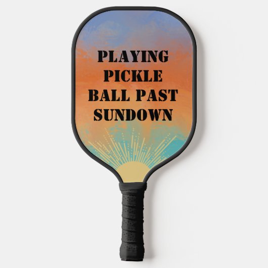 Retro sunset pickleball paddle (Achterkant)