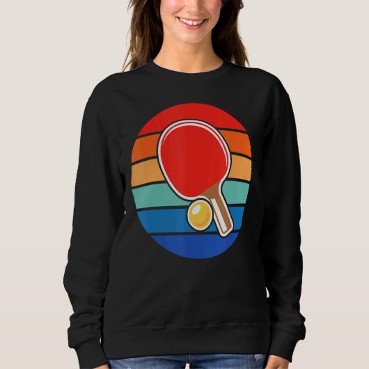 Retro Sunset Ping Pong Design Ping Pong Trui (Voorkant)