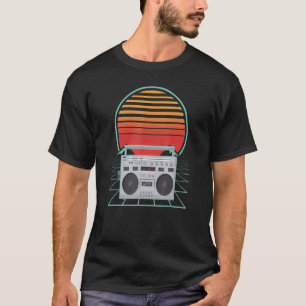 Retro Sunset Portable  Radio Cassette Recor T-shirt
