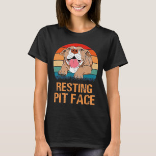 Retro Sunset Resting Pit Face Pitbull Dog T-shirt