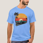 Retro Sunset Ride T-shirt (Voorkant)