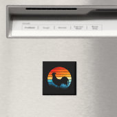 Retro Sunset Rooster Chicken Lover Magneet (Insitu (Vaatwasser))
