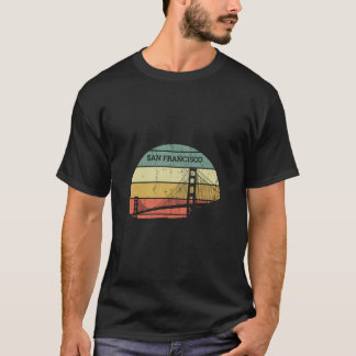 Retro Sunset San Francisco Golden Gate Bri T-shirt
