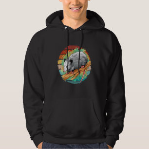 retro sunset schattig wild possum op een drager hoodie