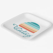 Retro Sunset+ script gestoord Papieren Bordje (Gebogen)