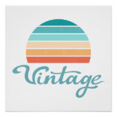 Retro Sunset+ script gestoord Perfect Poster (Voorkant)