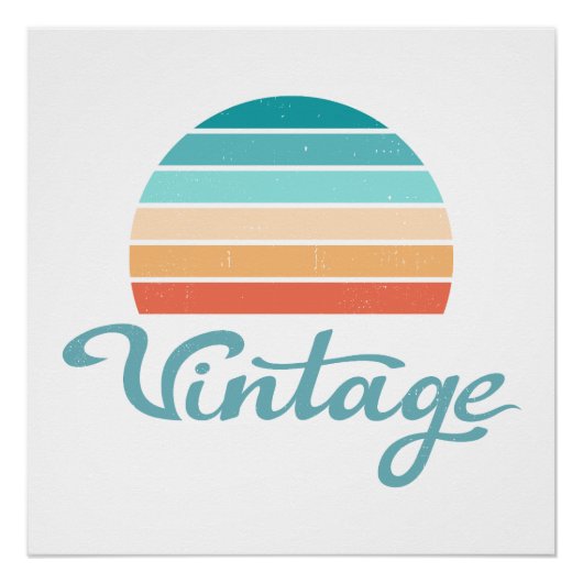 Retro Sunset+ script gestoord Perfect Poster (Voorkant)