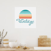 Retro Sunset+ script gestoord Poster (Keuken)
