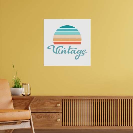 Retro Sunset+ script gestoord Poster (Woonkamer 2)