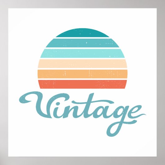 Retro Sunset+ script gestoord Poster (Voorkant)