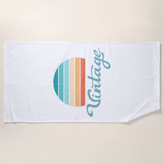 Retro Sunset+ script gestoord Strandlaken (Voorkant)