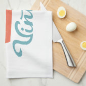 Retro Sunset+ script gestoord Theedoek (Quarter Fold)