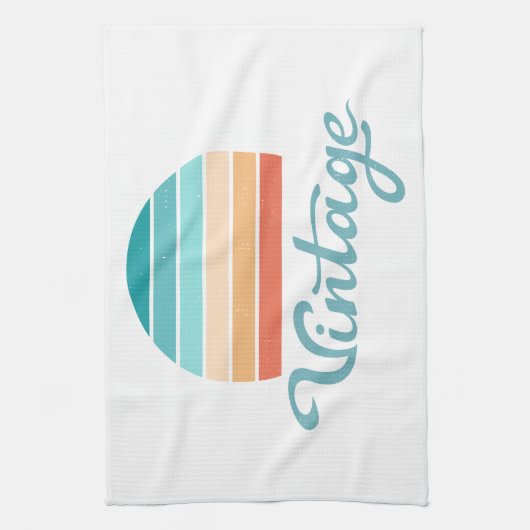 Retro Sunset+ script gestoord Theedoek (Verticaal)