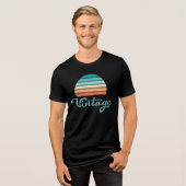 Retro Sunset+ script gestoord Tri-Blend Shirt (Voorkant volledig)