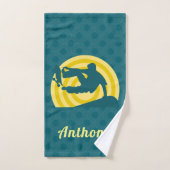 Retro Sunset Skateboarding Thema Aangepaste naam B Bad Handdoek (Handdoek)