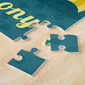 Retro Sunset Skateboarding Thema Aangepaste naam B Legpuzzel (Zijkant)