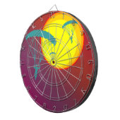 retro sunset skydivers dartbord (Voorkant Rechts)