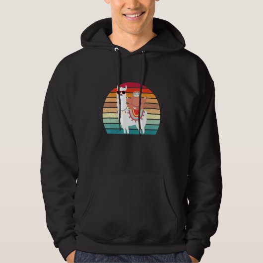 Retro Sunset Sloth Llama Wandelteam - Sloth Ridin Hoodie (Voorkant)