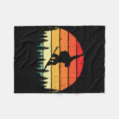Retro Sunset Snowboarder - Snowboarden Wintersport Fleece Deken (Voorkant (Horizontaal))