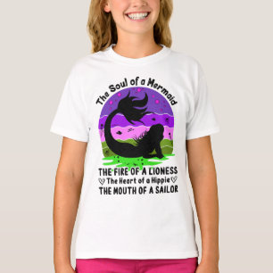 Retro Sunset Soul van een zeemeermin T-shirt