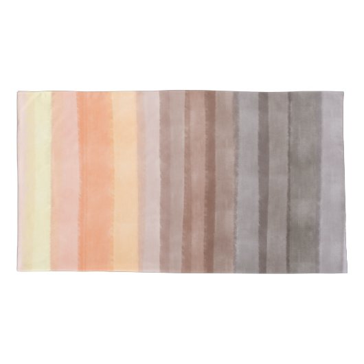 Retro sunset stripes boho oranje bruine gradiënt kussensloop (Achterkant-Links)