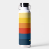 Retro Sunset Stripes met Simple Sans Serif Name Waterfles (Voorkant)