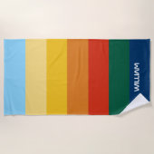 Retro Sunset Stripes with Simple Space Bold Name Strandlaken (Voorkant)