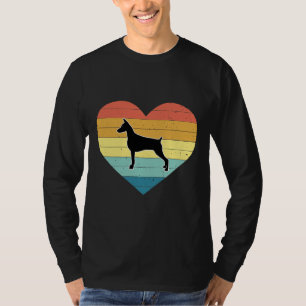 Retro Sunset Style Heart Shape Doberman doet dat T-shirt