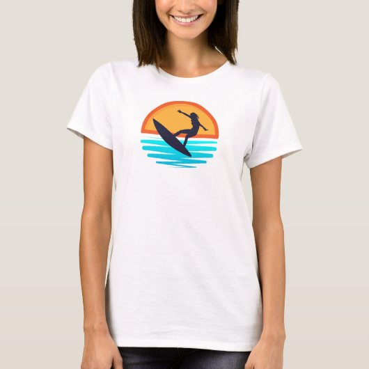 Retro Sunset Surfen _ Strandvibes T-shirt (Voorkant)