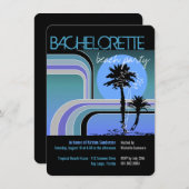 Retro Sunset Tropische Palm Tree Bachelorette Part Kaart (Voorkant / Achterkant)