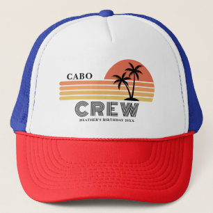 Retro Sunset Vakantie Verjaardagstocht 90's Dagplo Trucker Pet