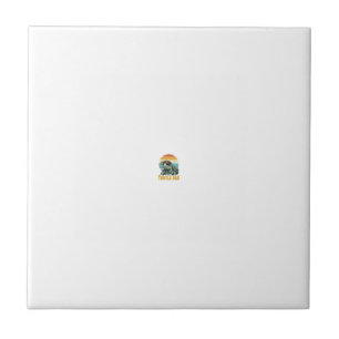Retro Sunset Vintage Gravure Vector D Schildpad Va Tegeltje