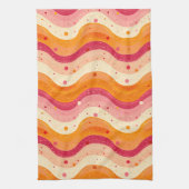 Retro Sunset Waves Keukenhanddoek (Verticaal)