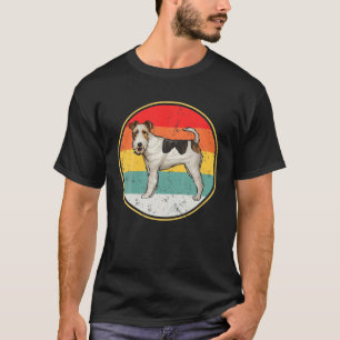  retro Sunset Wire Fox Terrier Dog T-shirt